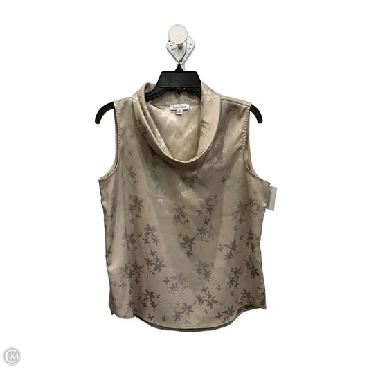 Top Sleeveless By Calvin Klein In Beige, Size: M