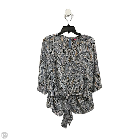 Top 3/4 Sleeve By Vince Camuto In Snakeskin Print, Size: L