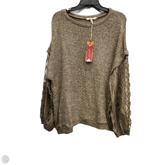 Sweater By Gimmicks In Taupe, Size: L