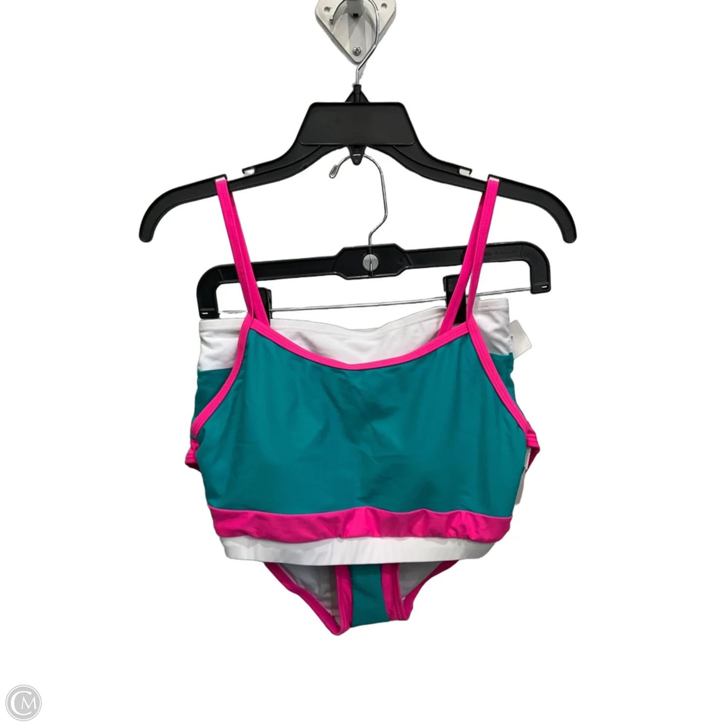 Swimsuit 2pc By Clothes Mentor In Green & Pink, Size: M