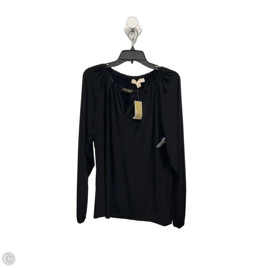 Top Long Sleeve By Michael By Michael Kors In Black, Size: L