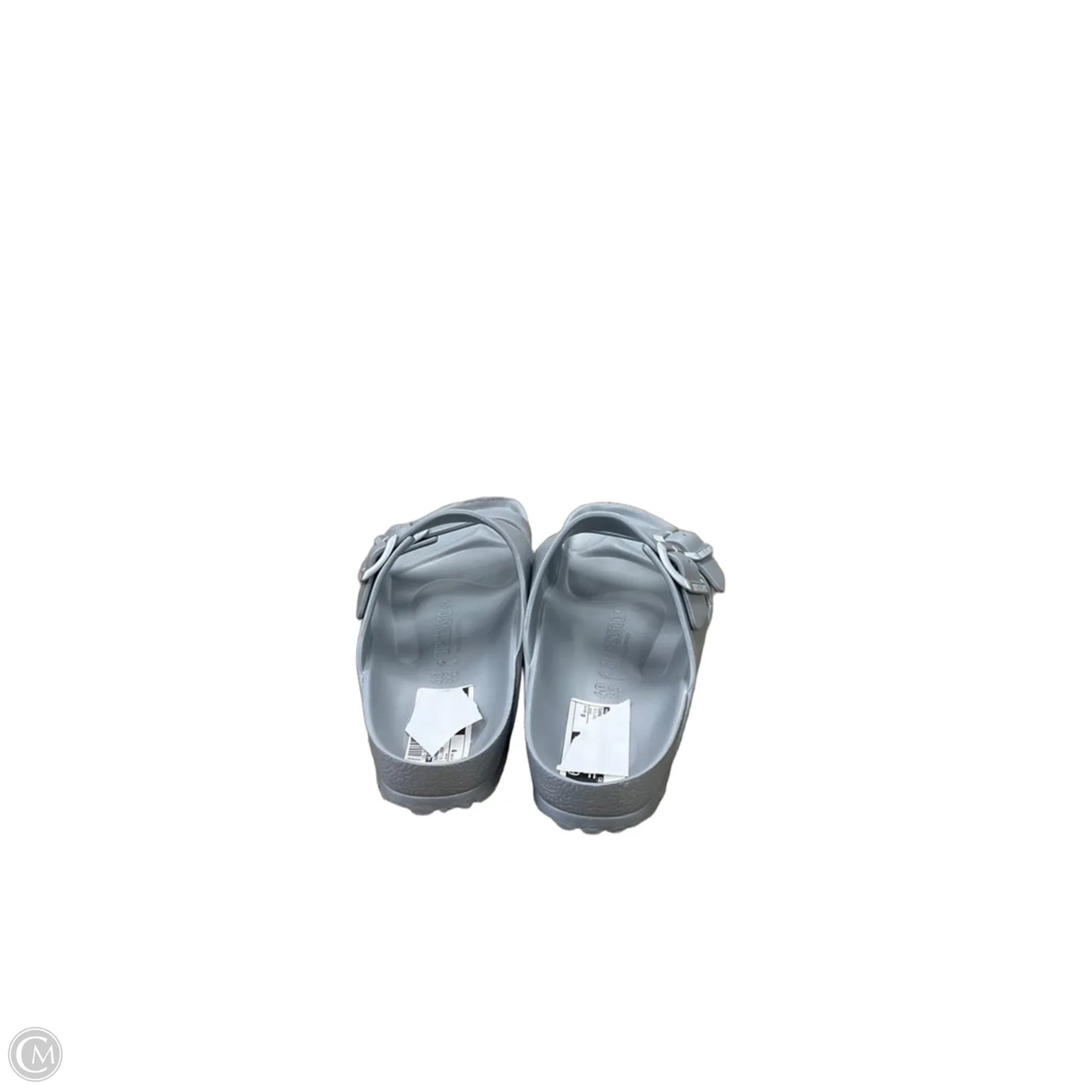 Sandals Flats By Birkenstock In Silver, Size: 9