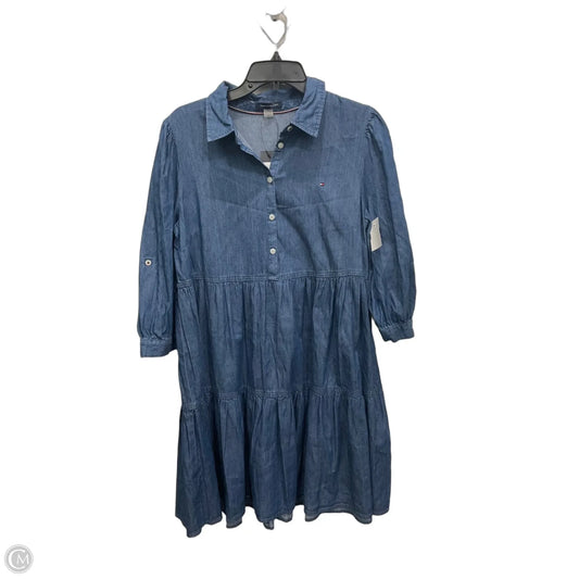 Dress Casual Midi By Tommy Hilfiger In Blue Denim, Size: L