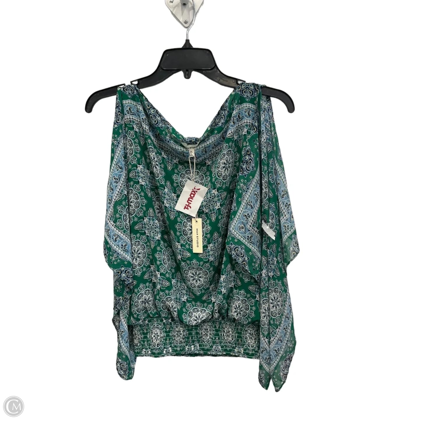 Top Short Sleeve By Max Studio In Green, Size: M