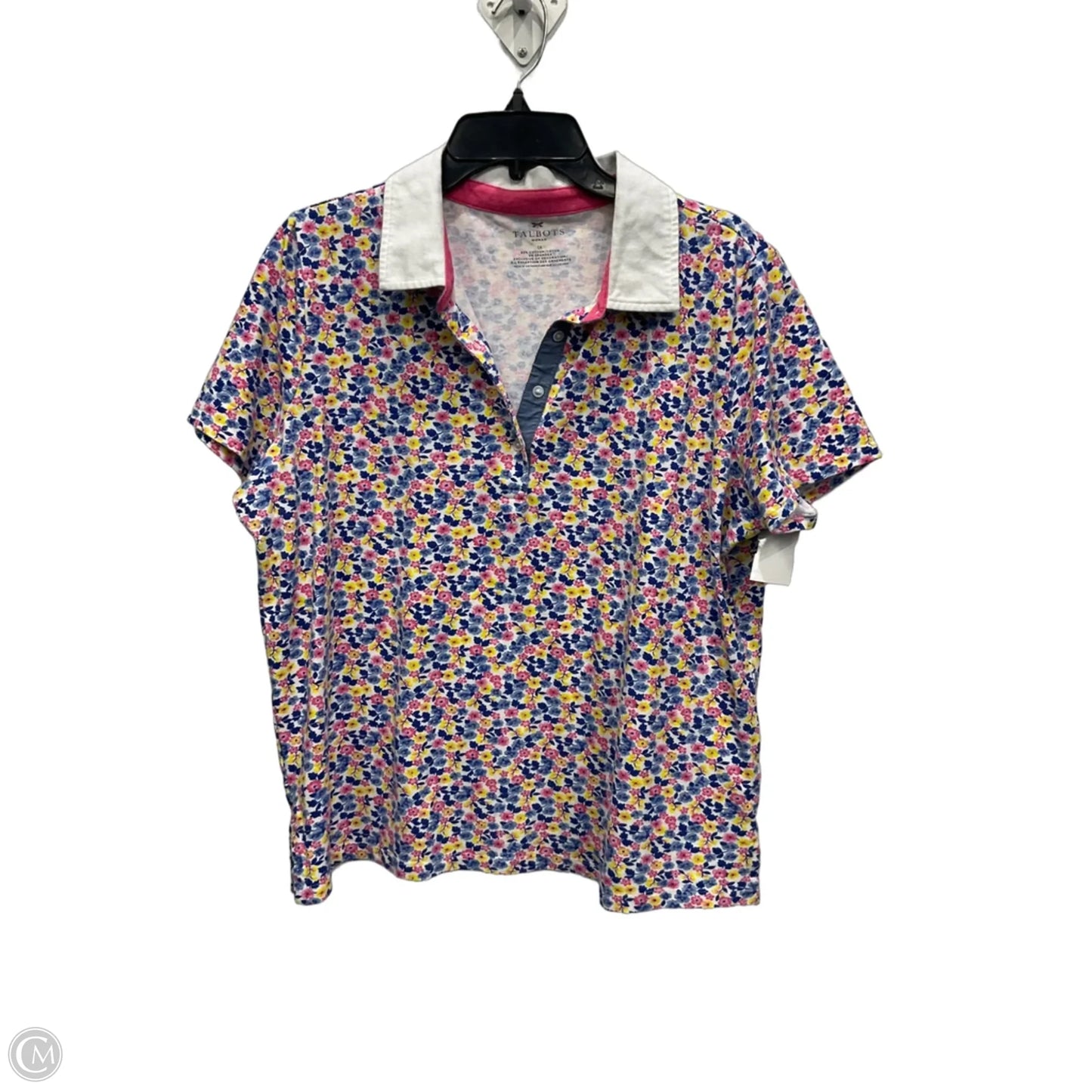 Top Short Sleeve By Talbots In Floral Print, Size: 1x