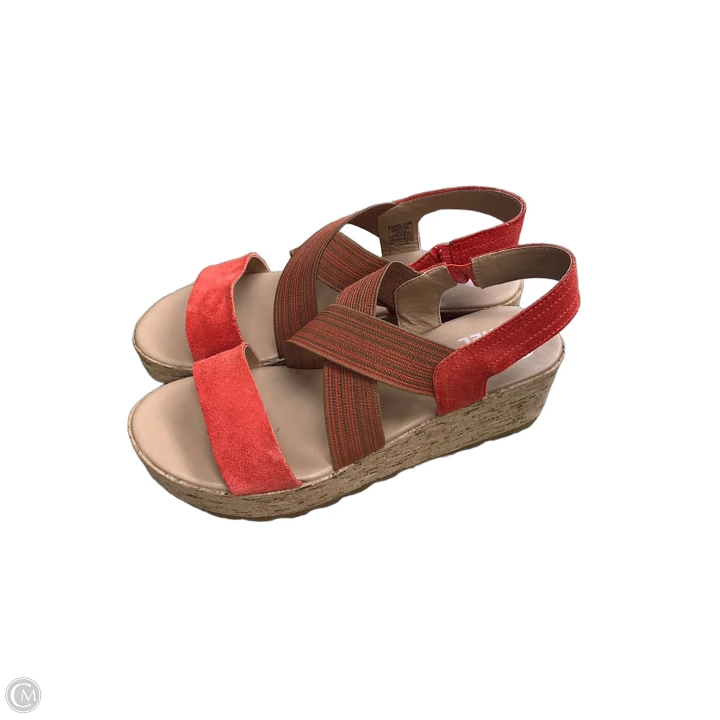 Sandals Heels Wedge By Sorel In Orange & Tan, Size: 10