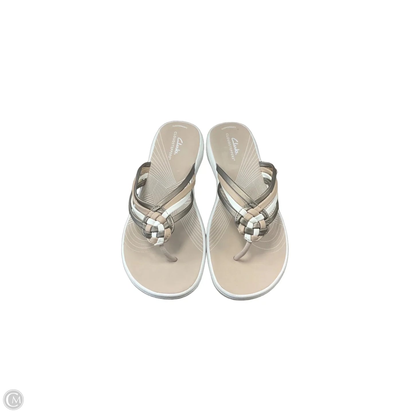 Sandals Flip Flops By Clarks In Beige, Size: 10