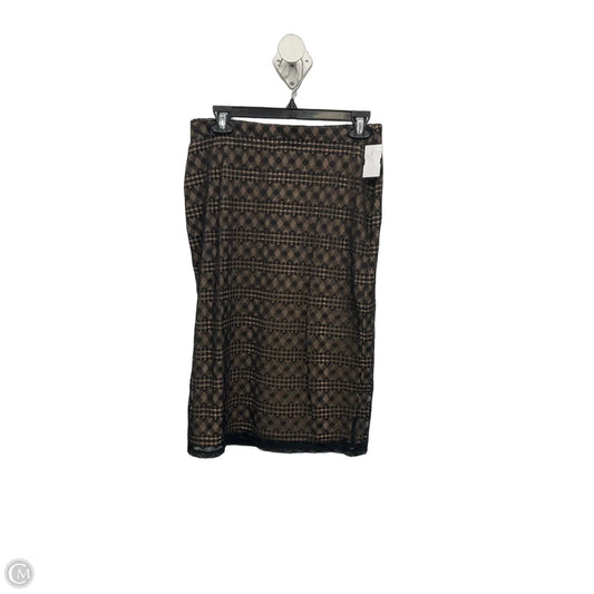 Skirt Midi By Bcbgmaxazria In Black & Tan, Size: 4