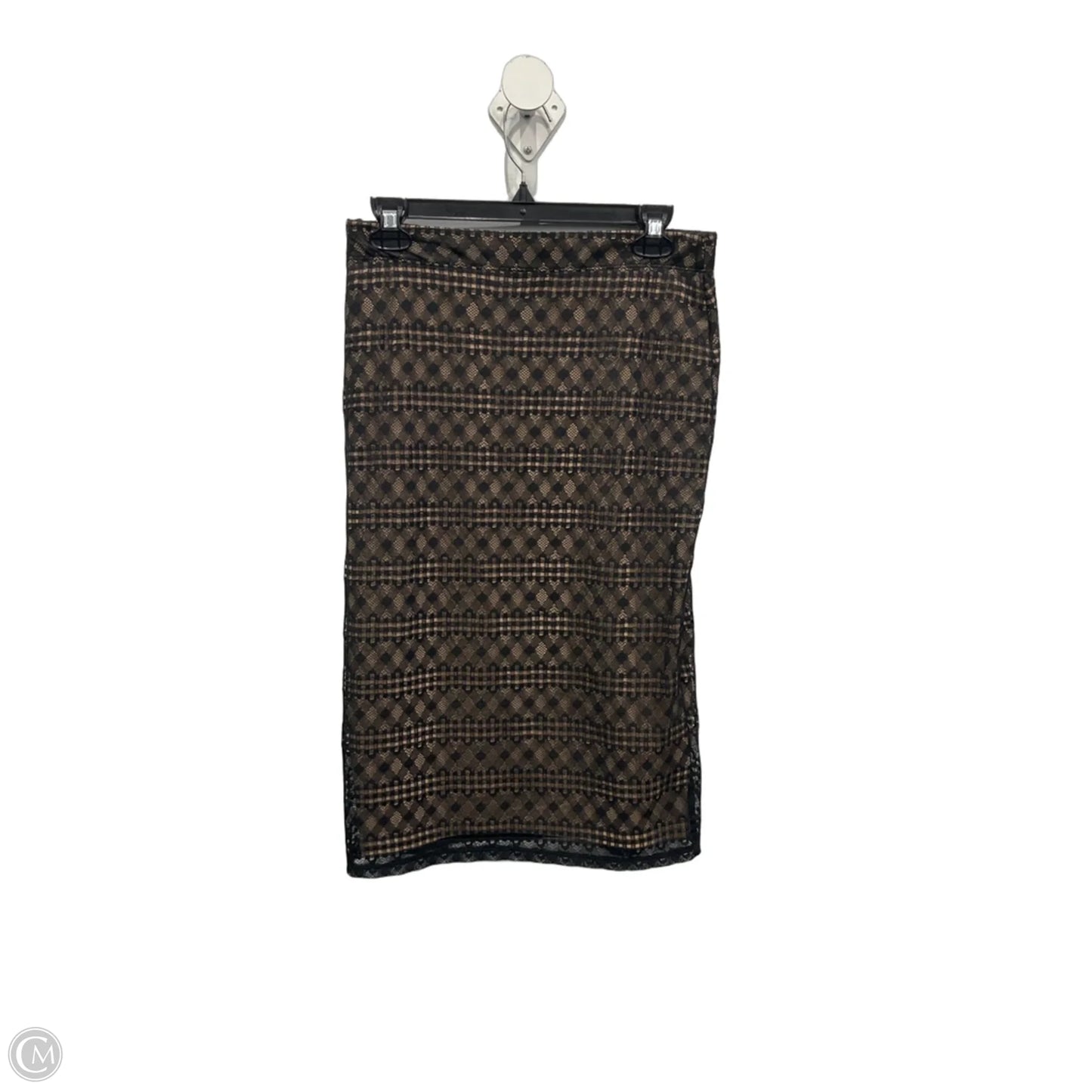 Skirt Midi By Bcbgmaxazria In Black & Tan, Size: 4