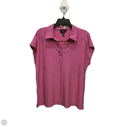 Top Sleeveless By Jones New York In Pink & White, Size: L