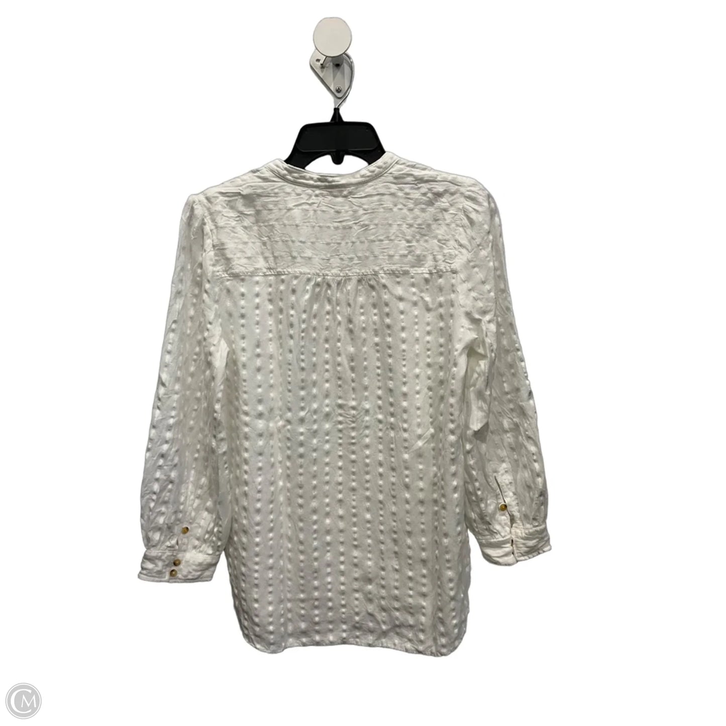 Blouse Long Sleeve By Anthropologie In White, Size: M
