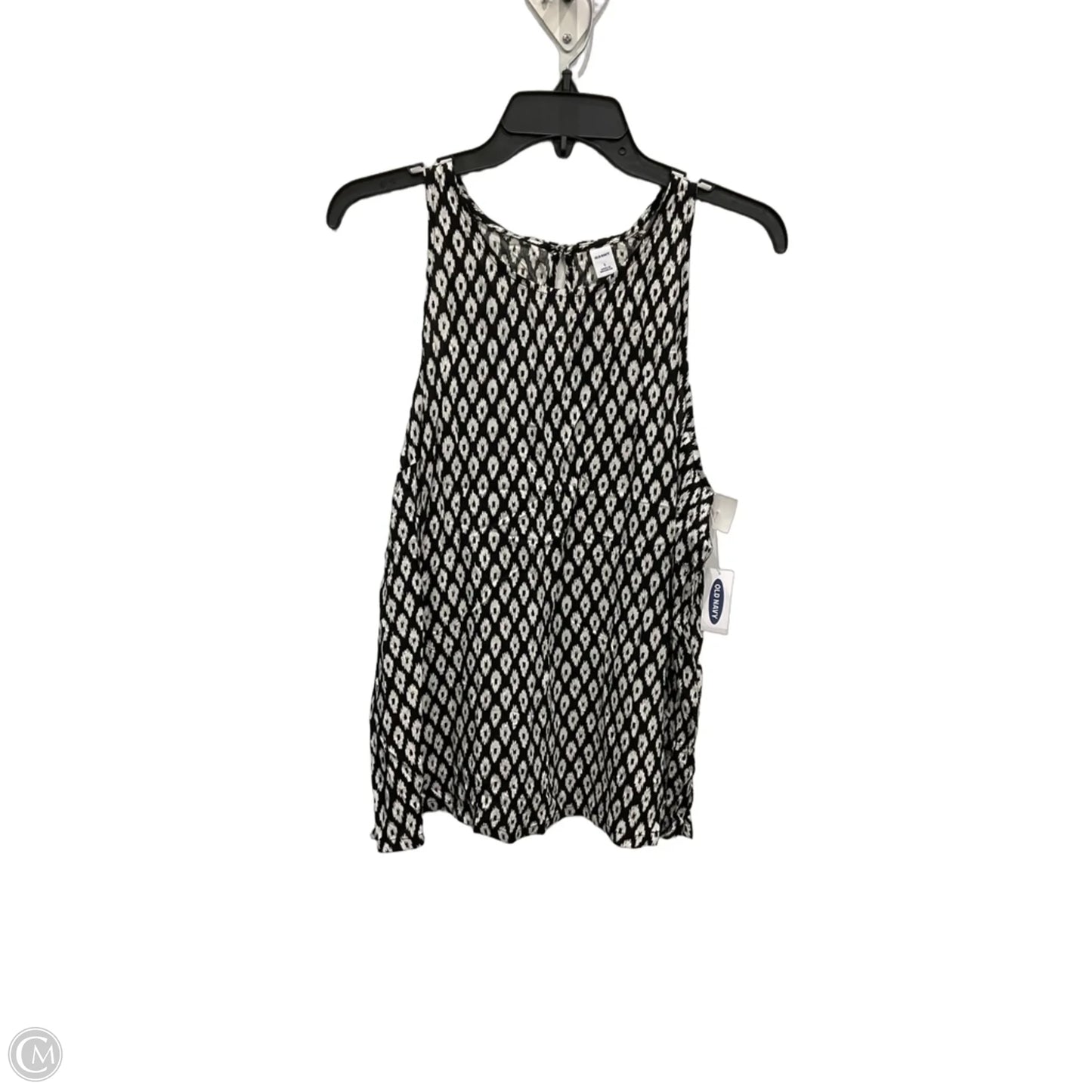 Top Sleeveless By Old Navy In Black & White, Size: L