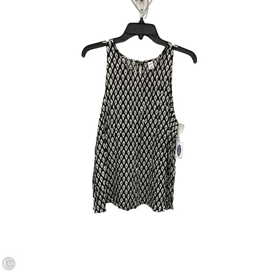 Top Sleeveless By Old Navy In Black & White, Size: L