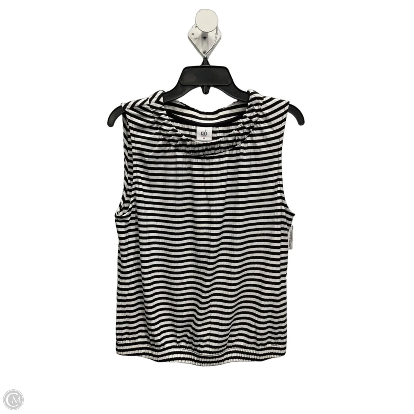 Top Sleeveless By Cabi In Black & White, Size: M