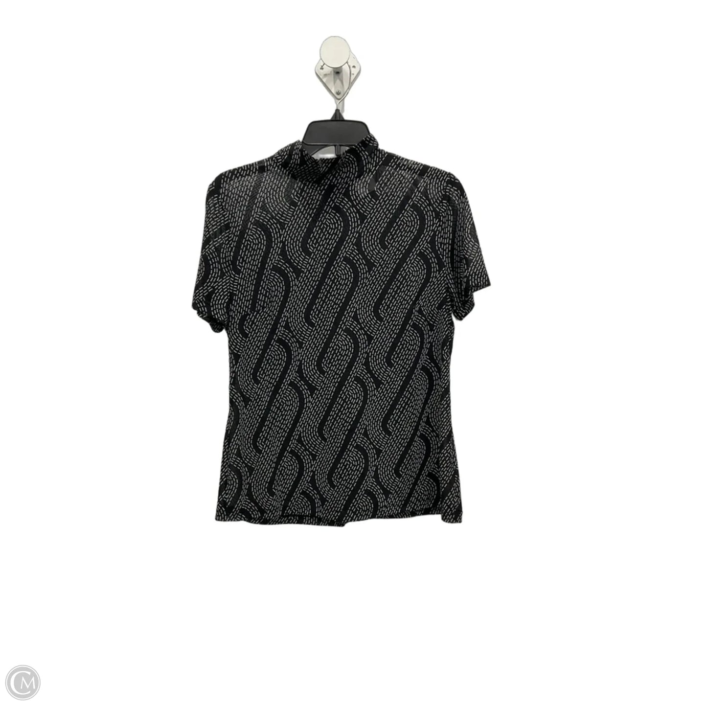 Top Short Sleeve By Cabi In Black & White, Size: M