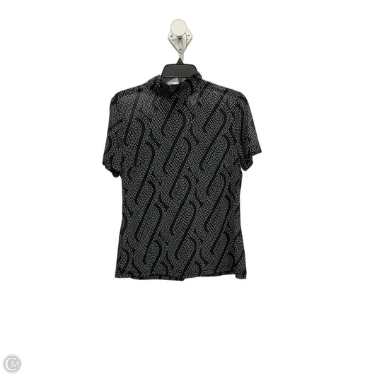 Top Short Sleeve By Cabi In Black & White, Size: M
