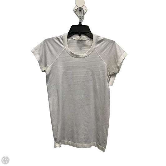 Athletic Top Short Sleeve By Lulu In White, Size: 6