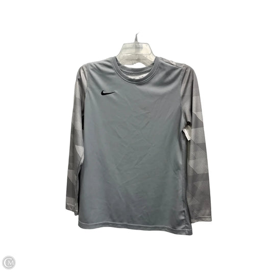 Athletic Top Long Sleeve Crewneck By Nike In Grey, Size: M