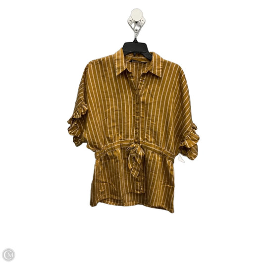 Top Short Sleeve By Zara Women In Yellow, Size: S