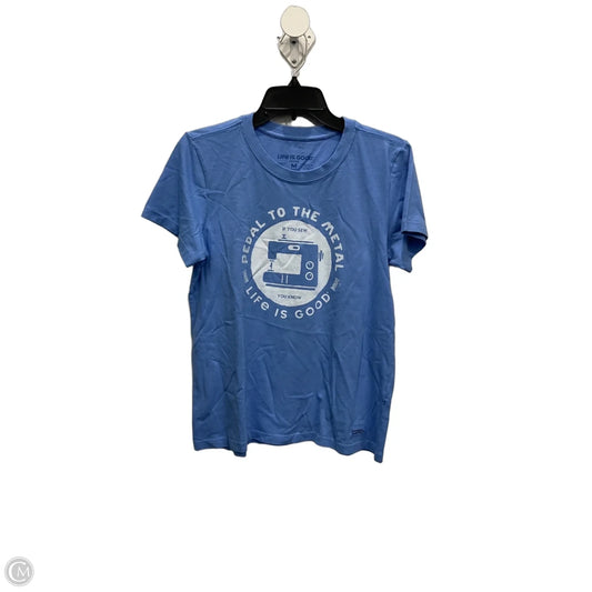Top Short Sleeve By Life Is Good In Blue, Size: M