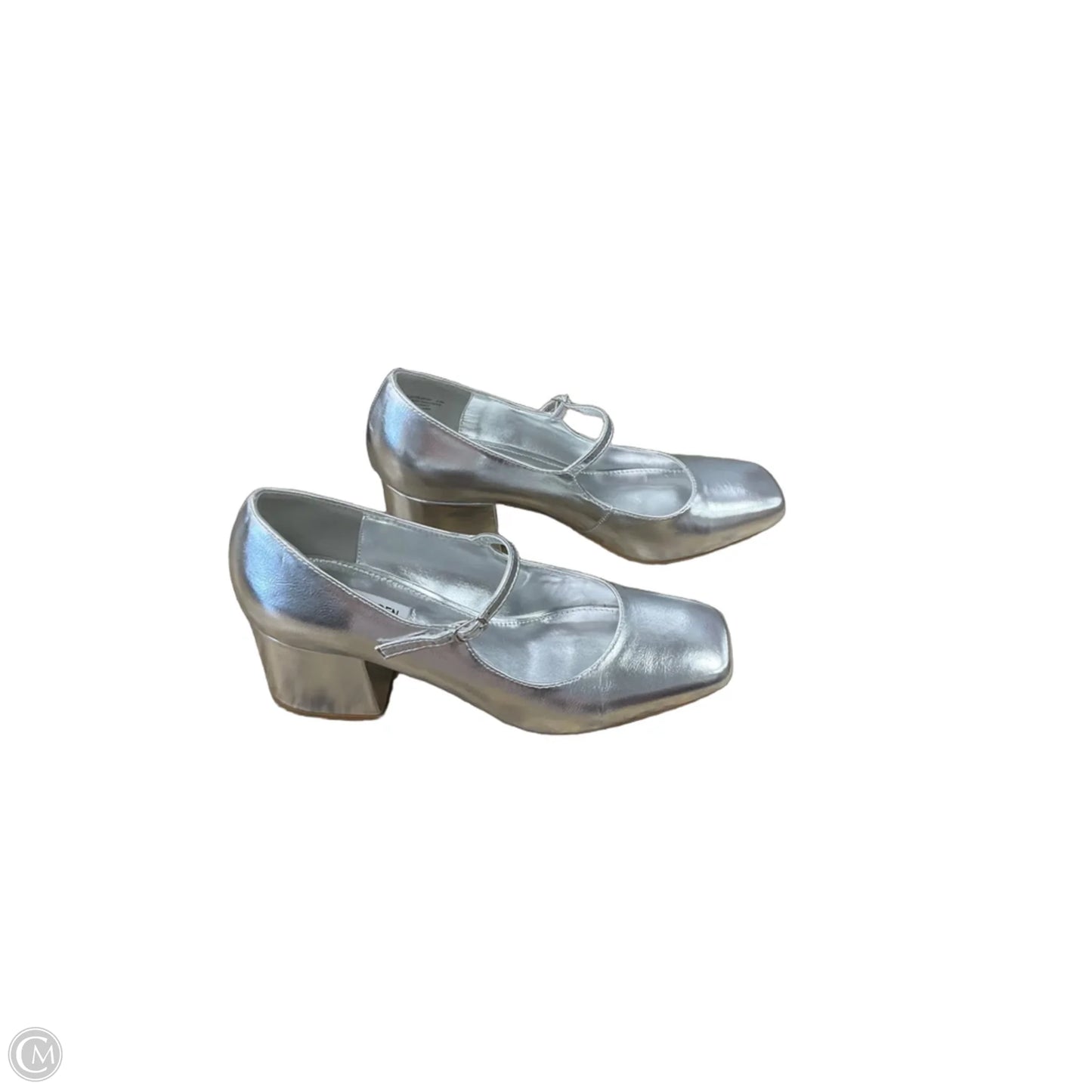 Shoes Heels Block By Steve Madden In Silver, Size: 9.5
