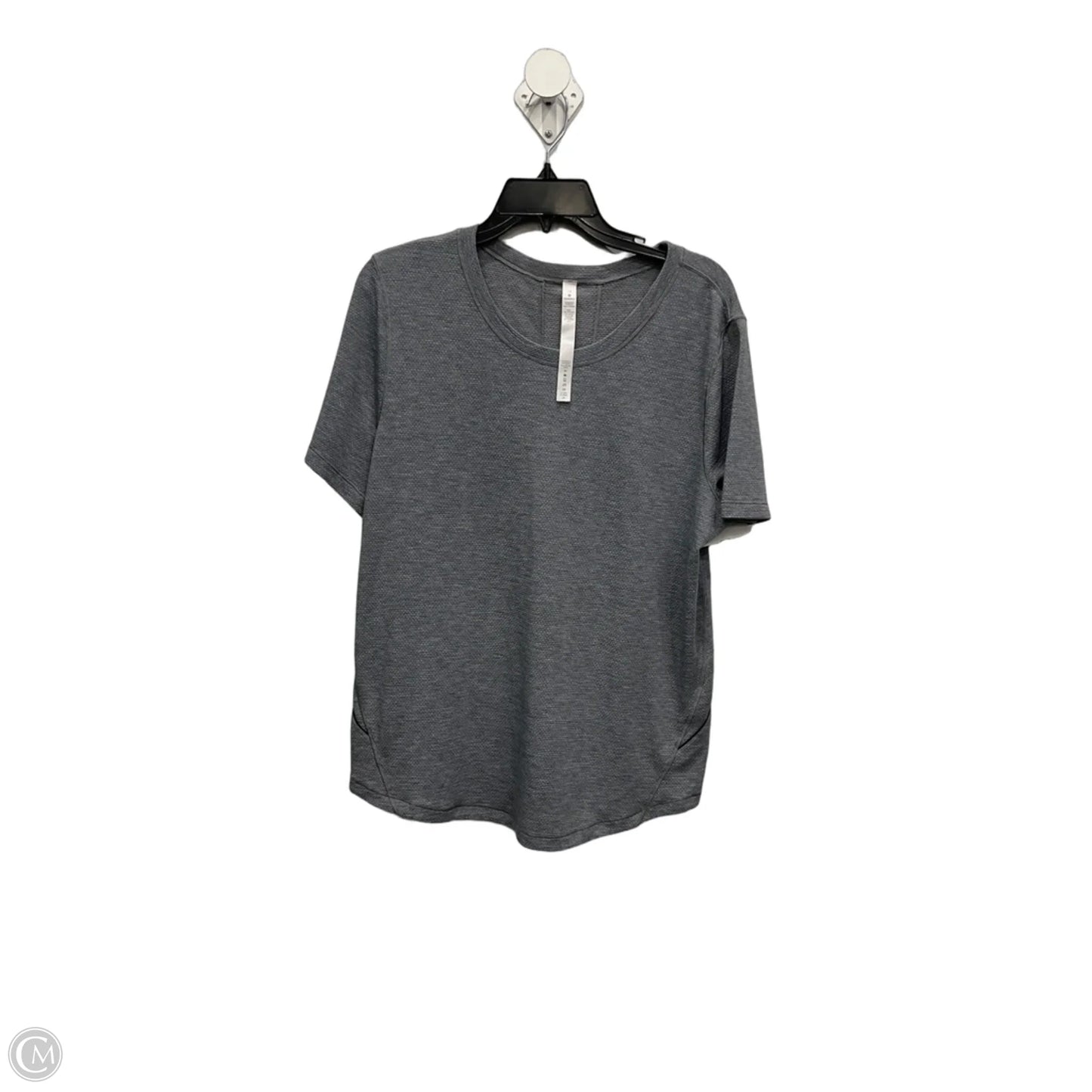 Athletic Top Short Sleeve By Lululemon In Grey, Size: L