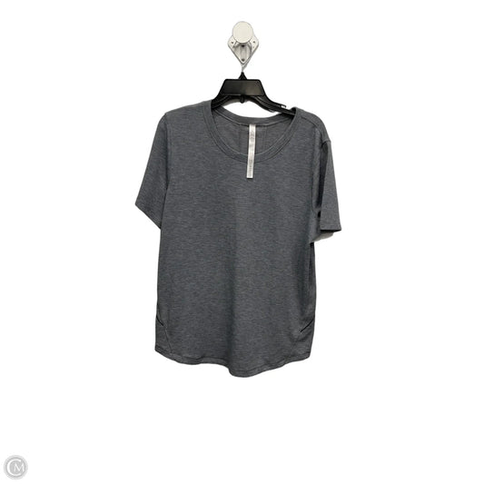 Athletic Top Short Sleeve By Lululemon In Grey, Size: L