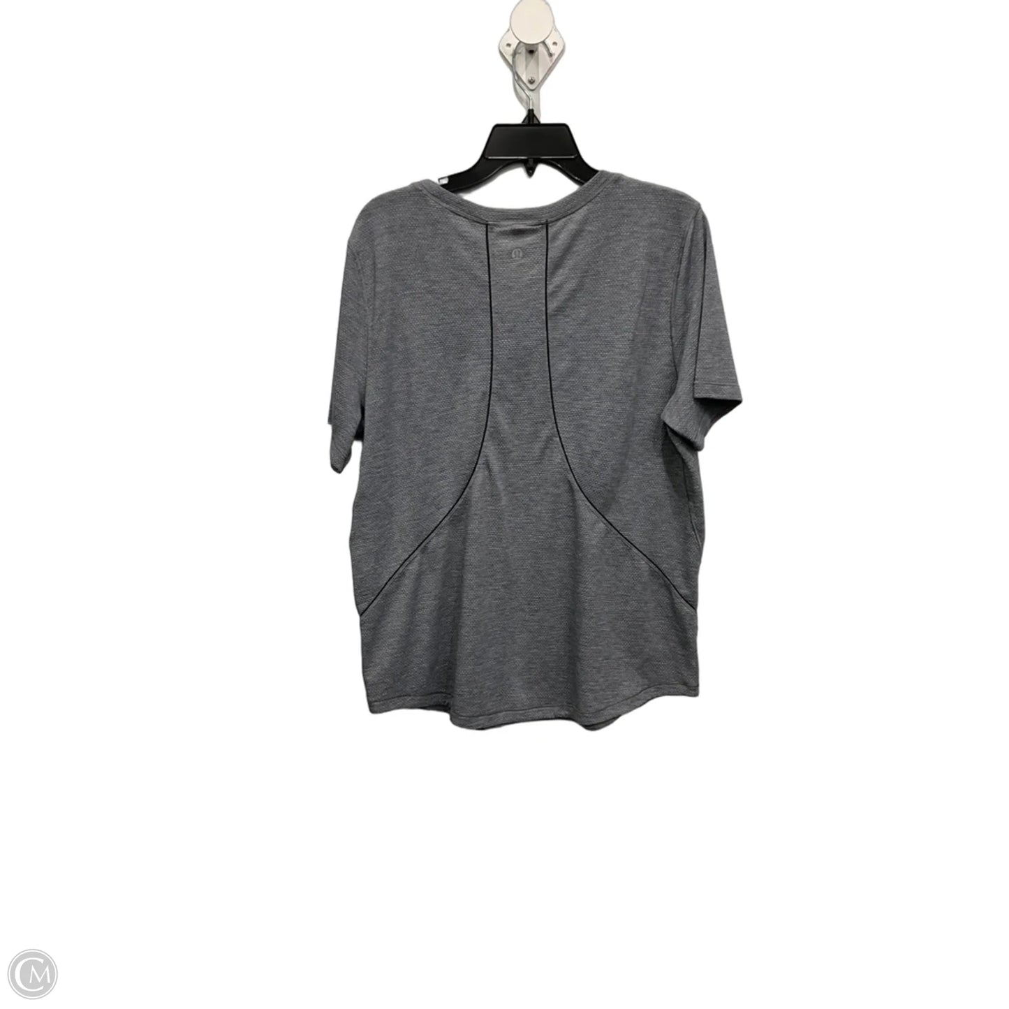 Athletic Top Short Sleeve By Lululemon In Grey, Size: L