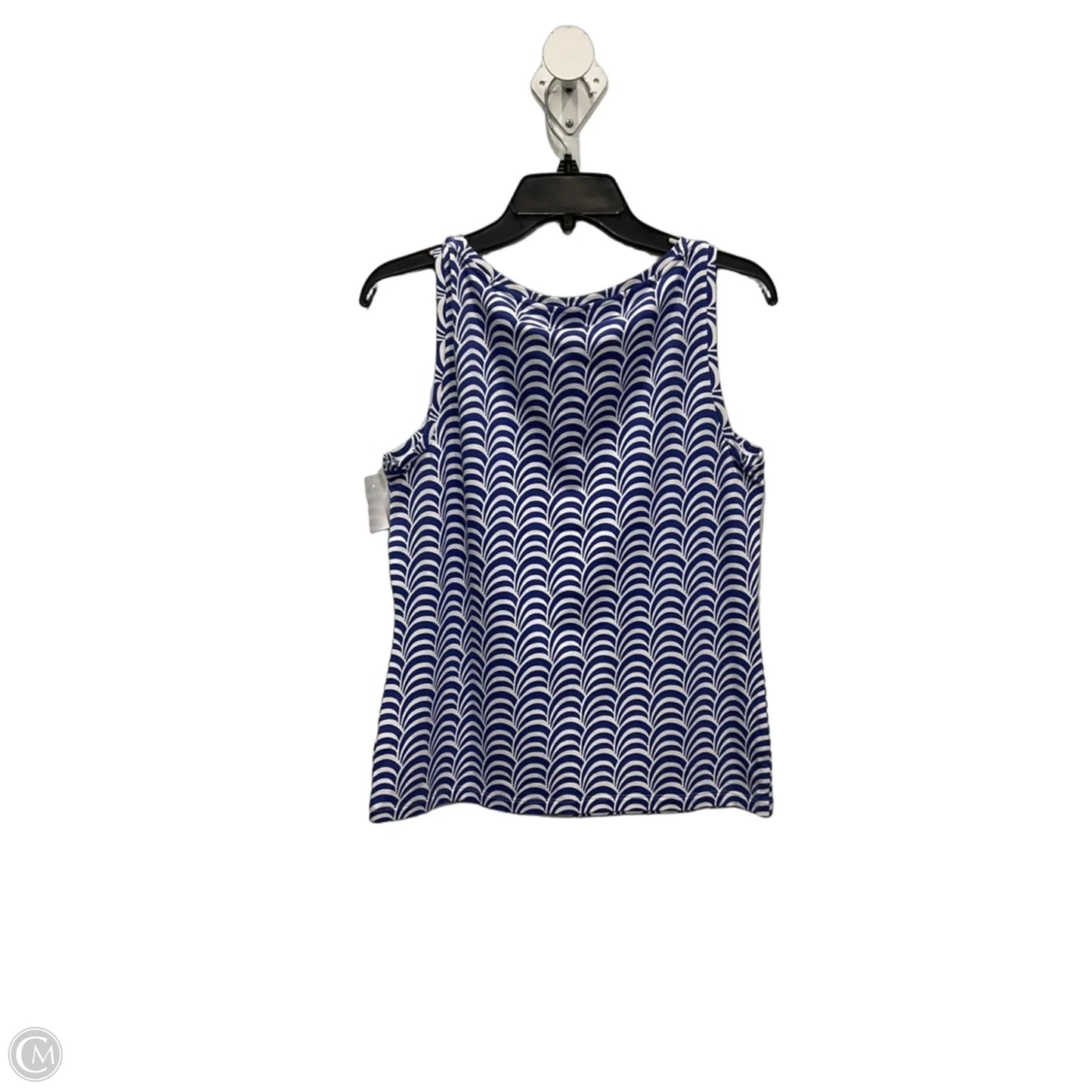 Top Sleeveless By Talbots In Blue & White, Size: M
