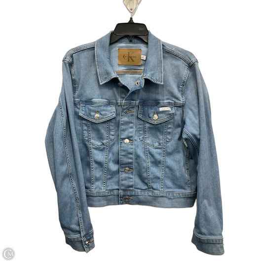 Jacket Denim By Calvin Klein In Blue, Size: L