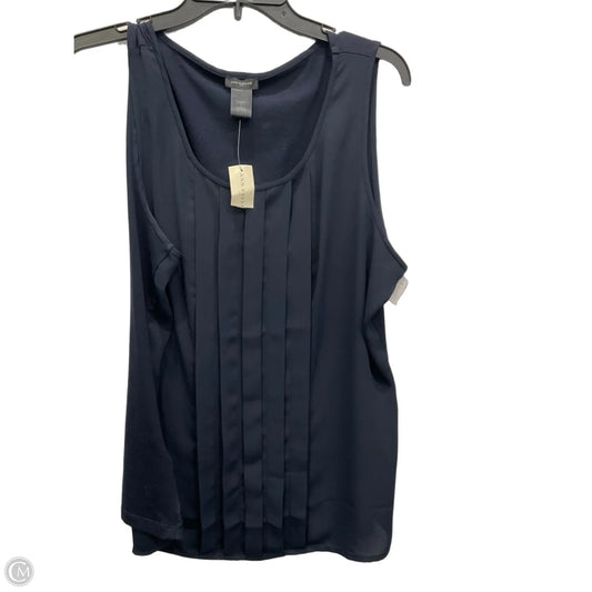 Top Sleeveless By Ann Taylor In Navy, Size: L
