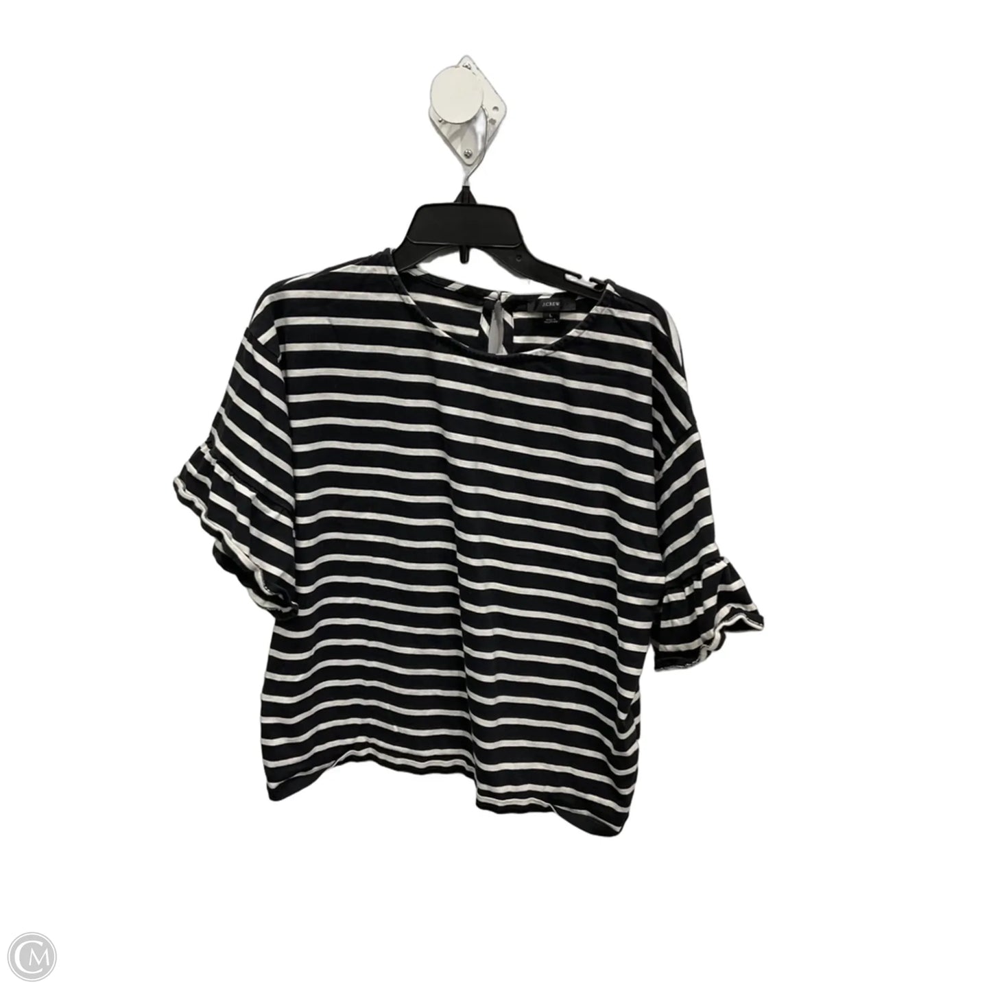 Top Short Sleeve By J. Crew In Striped Pattern, Size: L